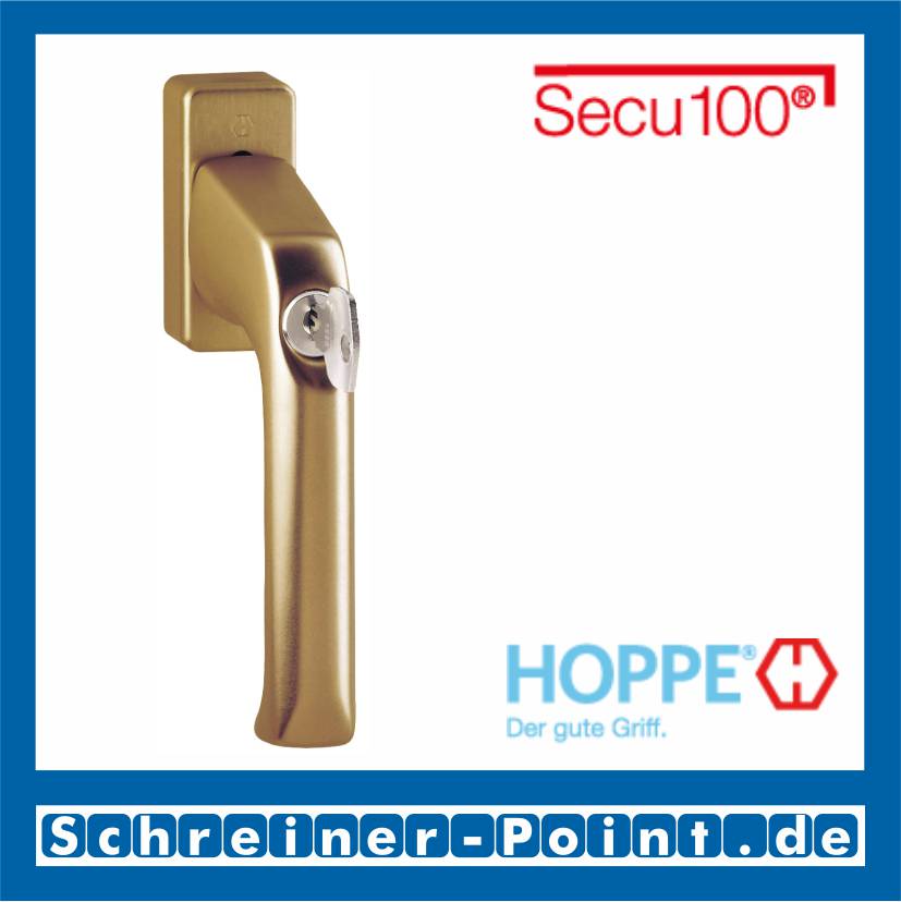 Hoppe London Aluminium Fenstergriff abschließbar F4 Bronze Secu100 013S/U34 (100 Nm), 1929840